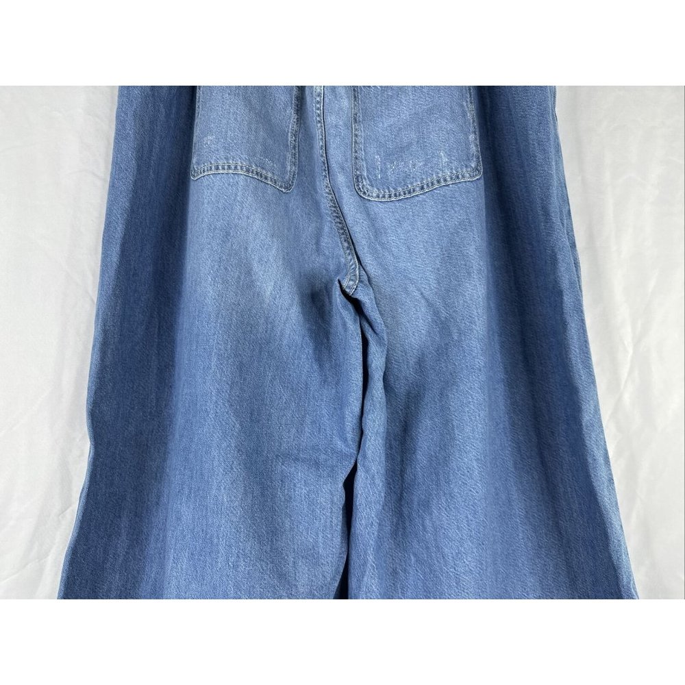 Pilcro Light Blue Paperbag Waist Wide Leg Jeans - Picture 9 of 16